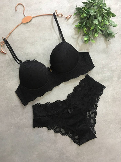 Lace Lingerie Set - Black
