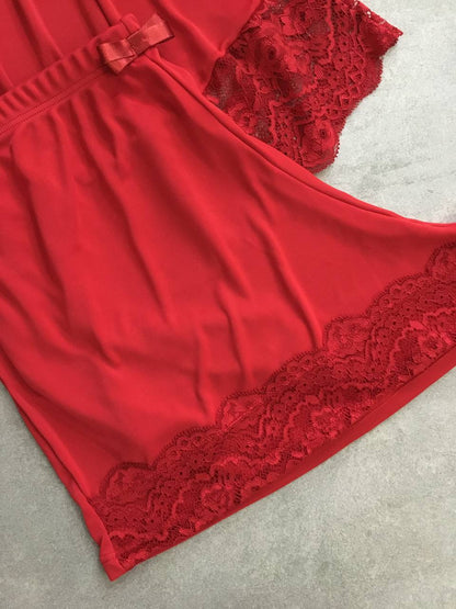 Lace PJ Set — Red