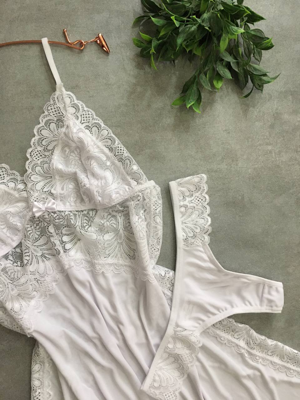 White Lace Chemise Set