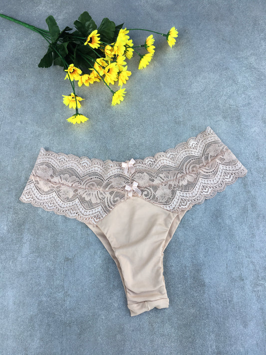 Lace Knickers - Blush Beige