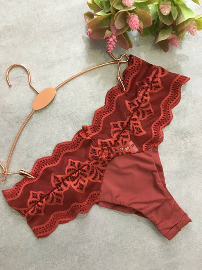 Lace Knickers - Maroon